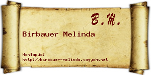 Birbauer Melinda névjegykártya